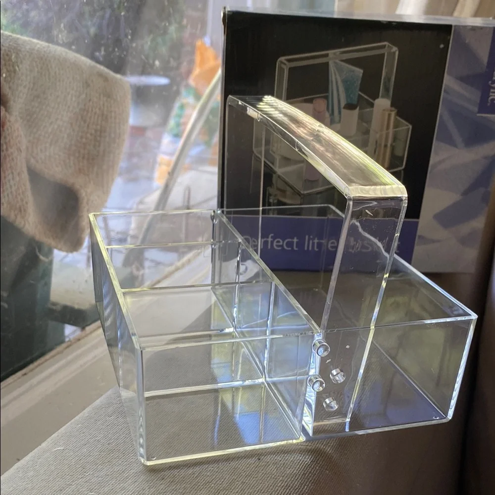 BNIB Clear Acrylic Basket Organizer